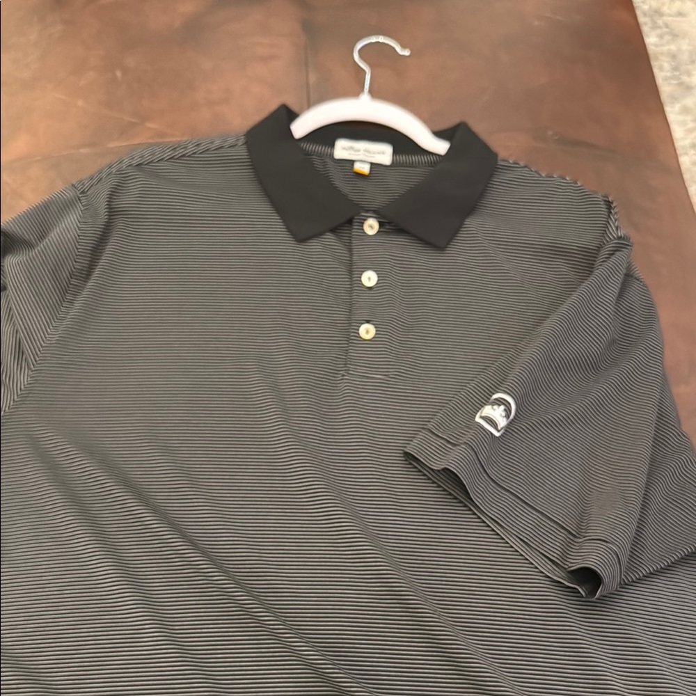 Peter Millar Men's Black Striped Polo Shirt